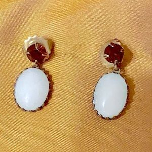 Sorrelli pale blue and garnet colored drop earrings, in great condition